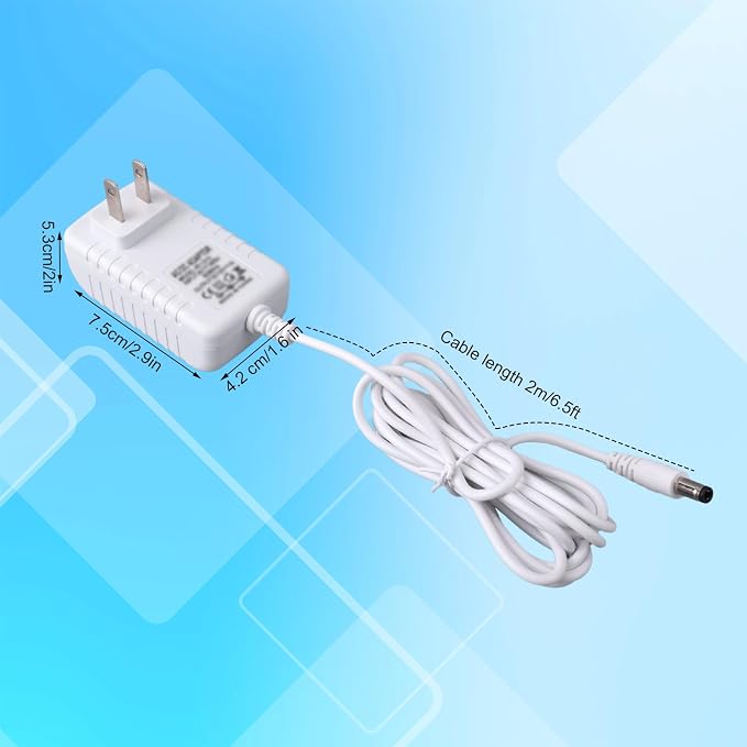 12V Power Cord for Levoit Core Mini Air Purifier, 2m/6.5ft Power Charger AC to - Image 2