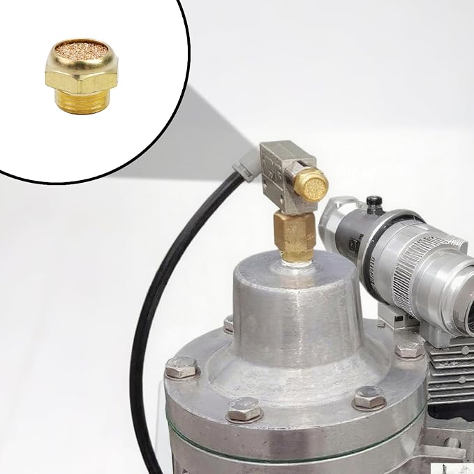 G1/8 Generator Silencer, Flat Type, Brass Pneumatic Exhaust Muffler, Sintered - Image 3