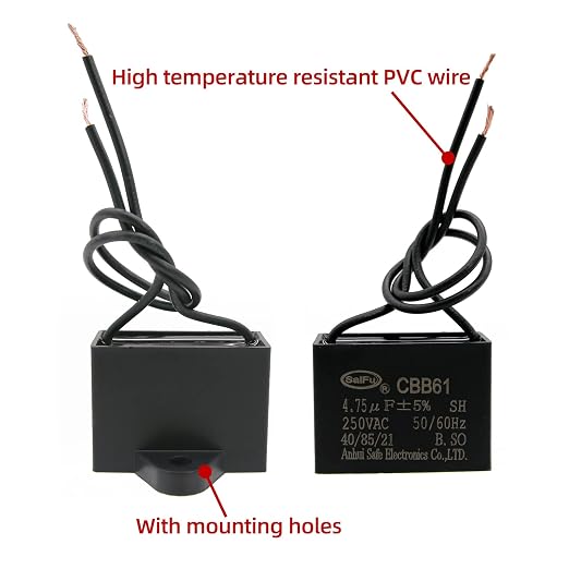 CBB61 Capacitor 4.75uf 250V AC Ceiling Fan 2 Wire 50/60Hz - Image 3