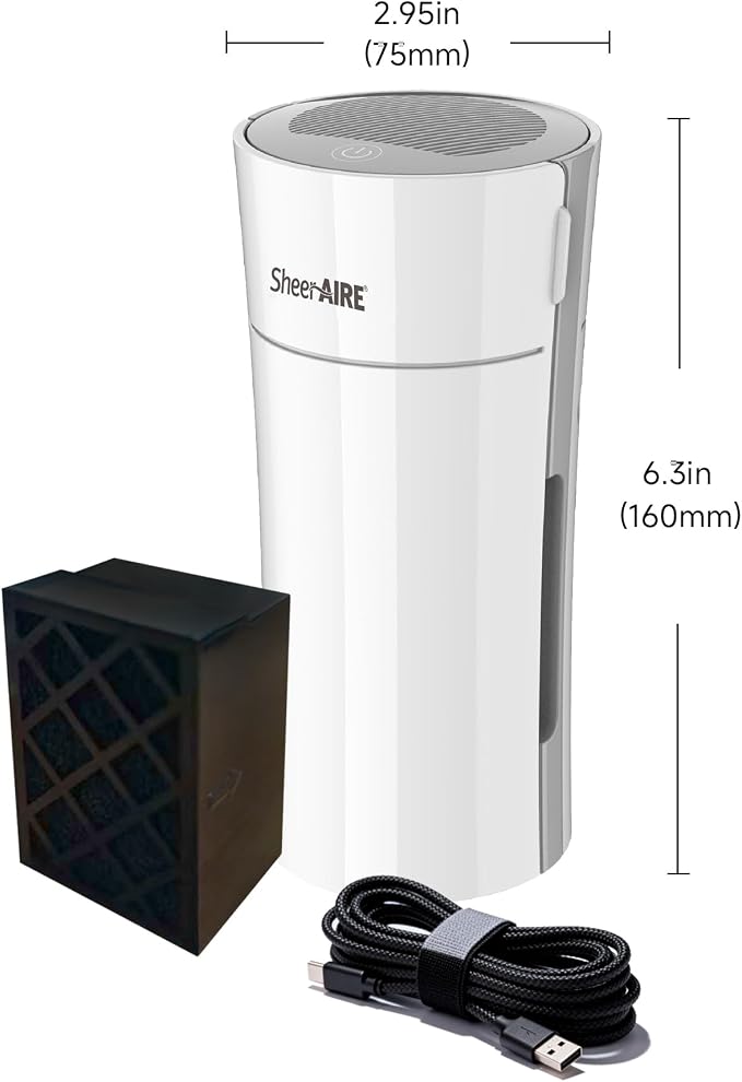 Home & Car HEPA Air Purifier USB-C Charging, Ultra-Quiet 22dB, Compact Design - Image 8