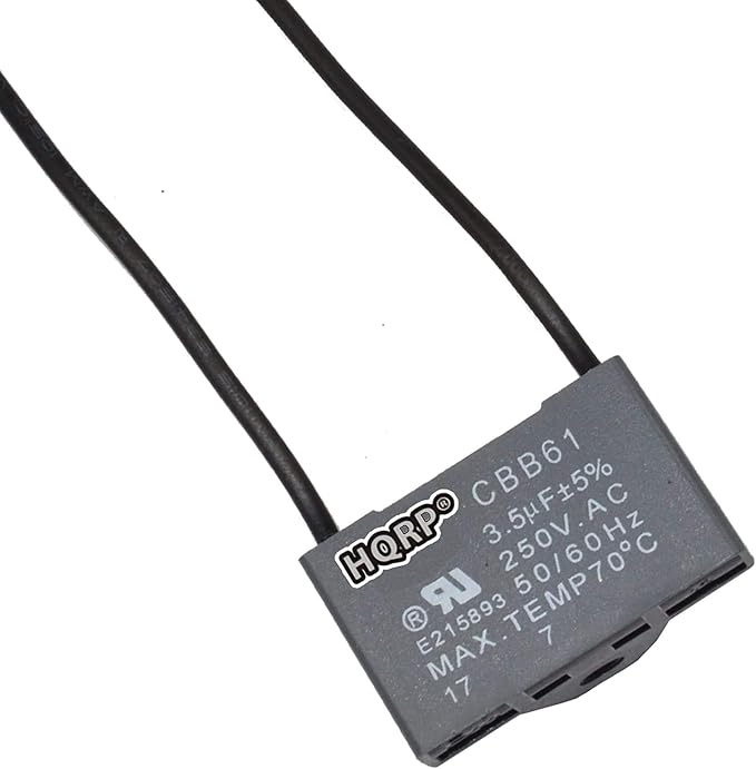 HQRP 2-Pack Ceiling Fan Capacitor CBB61 3.5uf 2-Wire UL Listed - Image 2