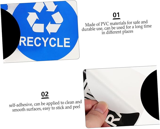 8pcs Trash Can Stickers for Waste Sorting Garbage Classification Decals Black - Image 6