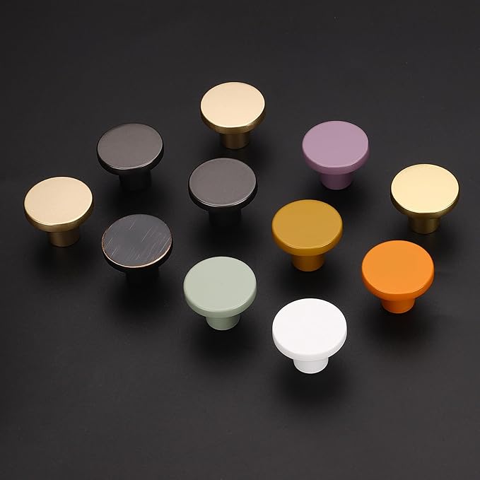 Ravinte 3 Pack Cabinet Knobs Oil Rubbed Bronze Kitchen Cabinet Knobs Round Dresser Drawer Pulls Closet Door Pulls 1-1/5 Inch