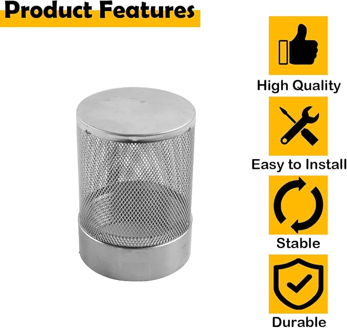 Dia Hose Inlet Suction Strainer Filter, Stainless Steel Water Pump Filter - Image 3