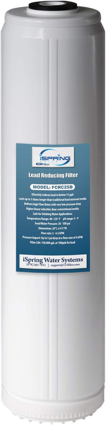 iSpring FCRC25B High Capacity 20” x 4.5” Water Filter Replacement Cartridge by iSpring