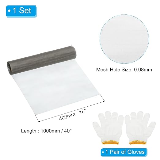 PATIKIL 40" L x 16" W Woven Wire Mesh, 200 Mesh 304 Stainless Steel Air Vent - Image 2