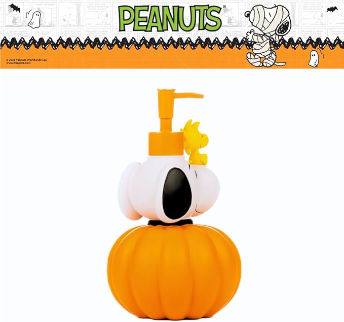 Peanuts Snoopy Pumpkin Soap/Lotion/Hand Sanitizer Resin Pump Dispenser, 10.01 Ounces, (Officially Licensed Product) by Franco Collectibles
