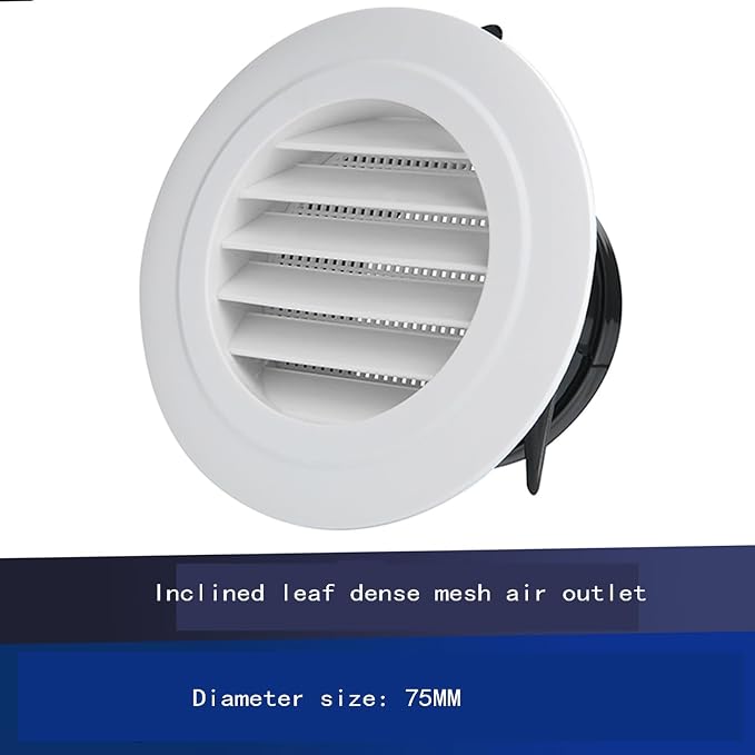 High-Efficiency Fresh Air System Accessories, 75mm Round Black and White ABS - Image 2