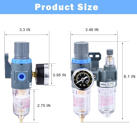 1/4 Inch Compressor Air Filter Pressure Regulator Water-Oil Trap Separator - Image 5