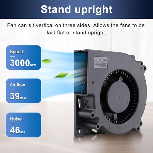 Wathai 120mm x 32mm Brushless Cooling Blower Fan 12V DC Dual Ball Centrifugal - Image 4