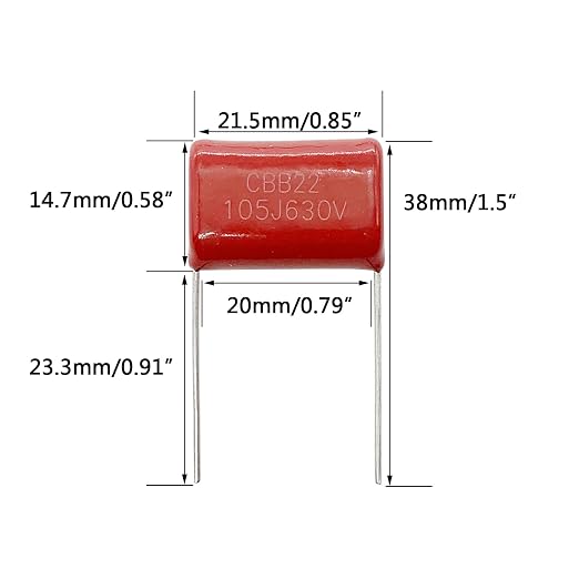 20pcs CBB22 630V 105J 630V 1UF Metallized Polypropylene Film Capacitors - Image 2