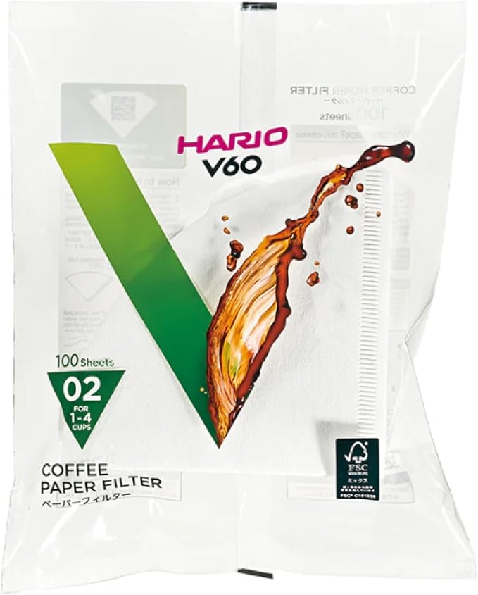 Hario V60 Paper Coffee Filter, Size 02, 100ct Box by Hario