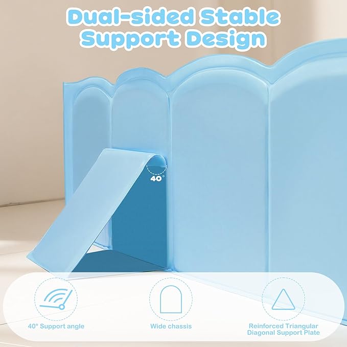 Collapsible Baby Bathtub for Shower,Reinforced Structure Infant Foldable Bath Tub with Non-Slip Base,Portable Space-Saving Kids Bath Tub for 6M to 4Years,Suitable for Outdoor, Travel Use(Blue)