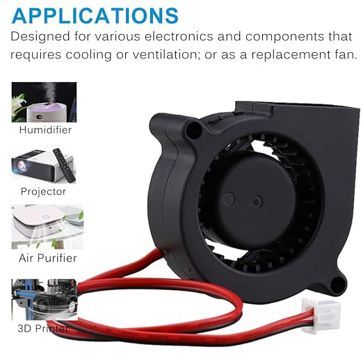 GDSTIME 2-Pack 50mm Turbo Cooling Fan, 12V Blower Fan, 50mm x 20mm DC Brushless - Image 6