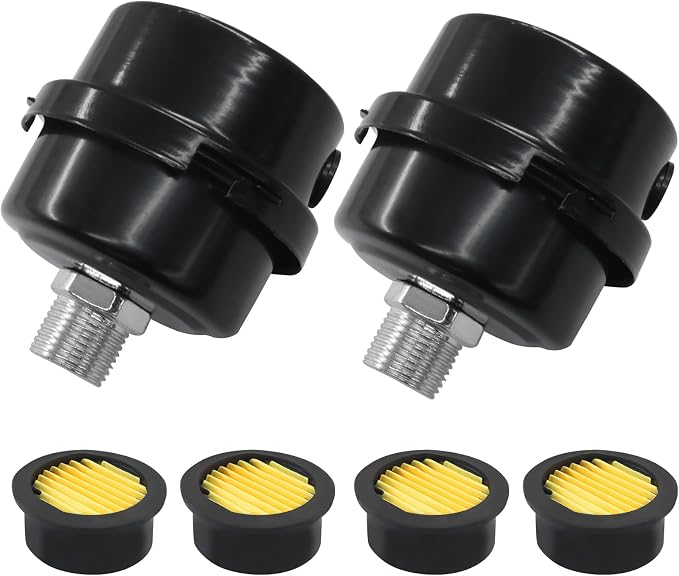 2 Pcs Air Compressor Silencer, 3/8 Inch Thread Intake Filter Muffler, 16 mm Air by Kemcatui