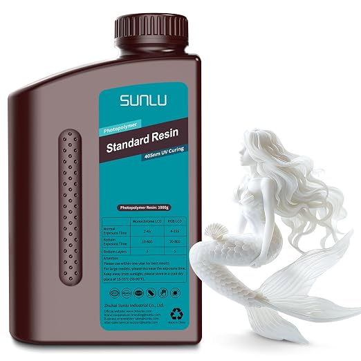 SUNLU 3D Printer Resin 1kg, Fast Curing Standard 3D Resin by SUNLU