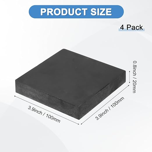 M METERXITY 4-Pack Rubber Anti Vibration Pads 3.9" Non-Slip Square Vibration - Image 3