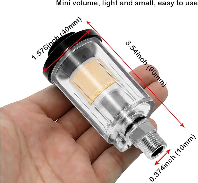 beduan Water Oil Separator Filter, 1/4" NPT Male and Female Thread Spray Gun - Image 5