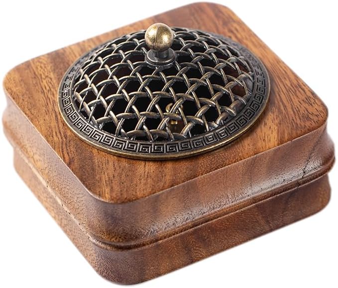 Bamboo Node Walnut Wood Incense Burner Holder by MIGAKUHOME