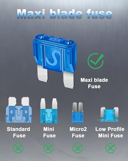 30 Pcs Maxi Fuses Assortment Kit - 32V Blade Automotive Fuse - Image 3