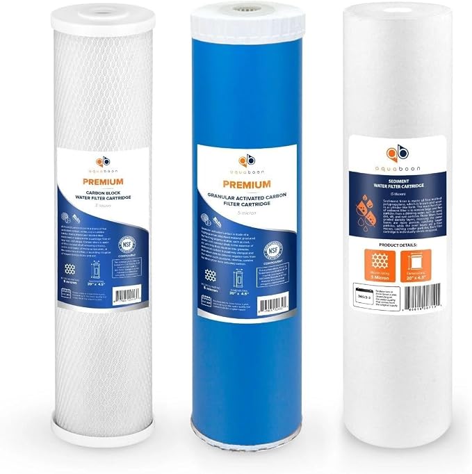 Aquaboon 5 Micron 20 x 4.5 Whole House Water Filter Replacement Cartridge Set: by Aquaboon