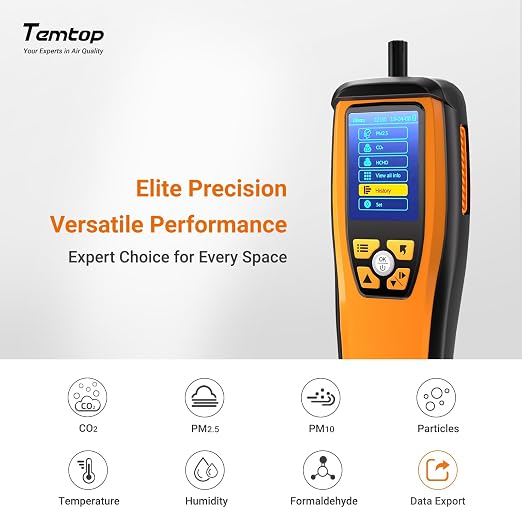 Temtop Air Quality Monitor CO2 Detector Professional Carbon Dioxide PM2.5 PM10 - Image 3