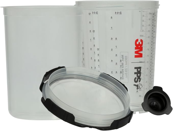 3M PPS 2.0 Spray Gun Cup, Lids and Liners Kit, 28 Ounces, 200-Micron Filter - Image 9