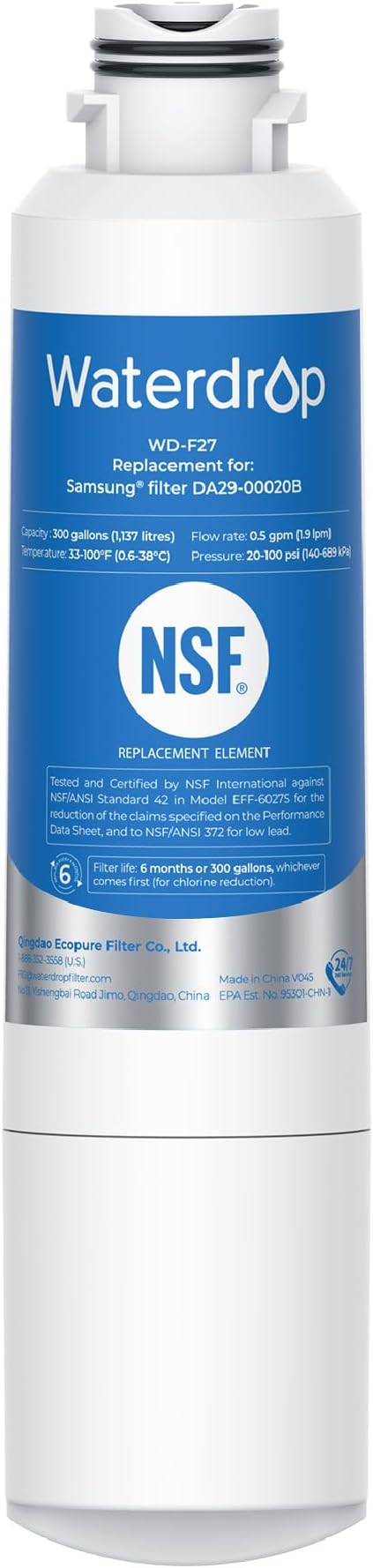 Waterdrop DA29-00020B Refrigerator Water Filter, Replacement by Waterdrop