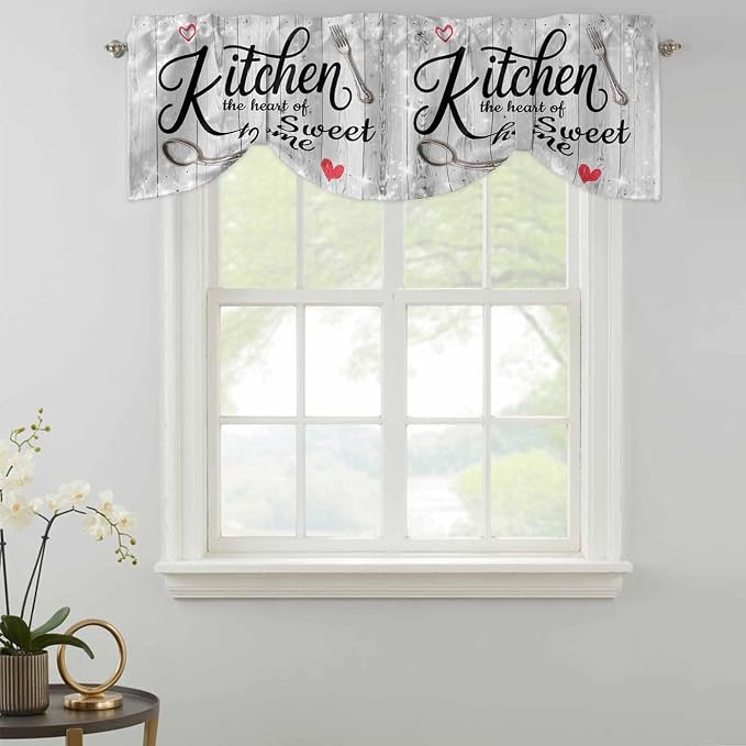 Kitchen Knife Fork Tie Up Valance Curtains - Image 2