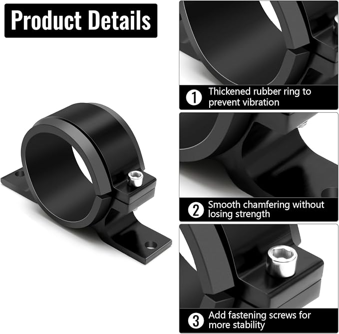 2 Pcs Universal Car Fuel Pump Fuel Filter Mounting Bracket Aluminum Clamp Holder - Image 4