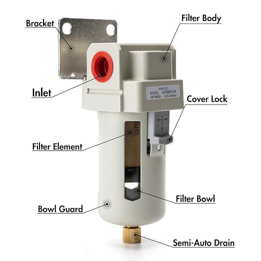 1/2" NPT Air Dryer for Compressor | Compressed Air Line Filter | 5 Micron Brass - Image 3