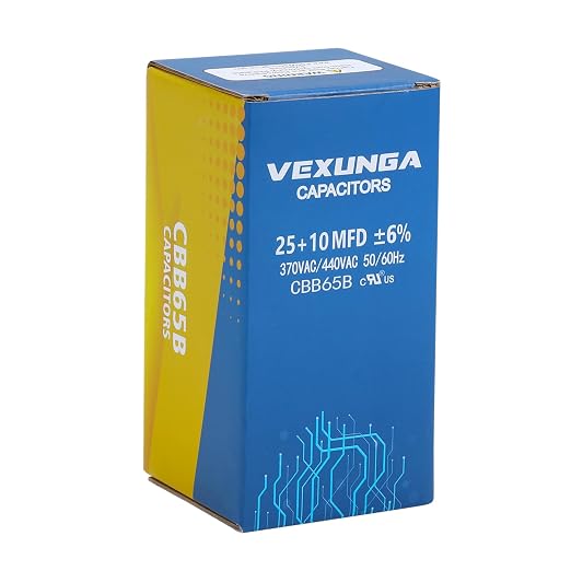 VEXUNGA 25/10 uF 25+10 MFD 370VAC or 440VAC Dual Run Start Round A/C Capacitor - Image 5