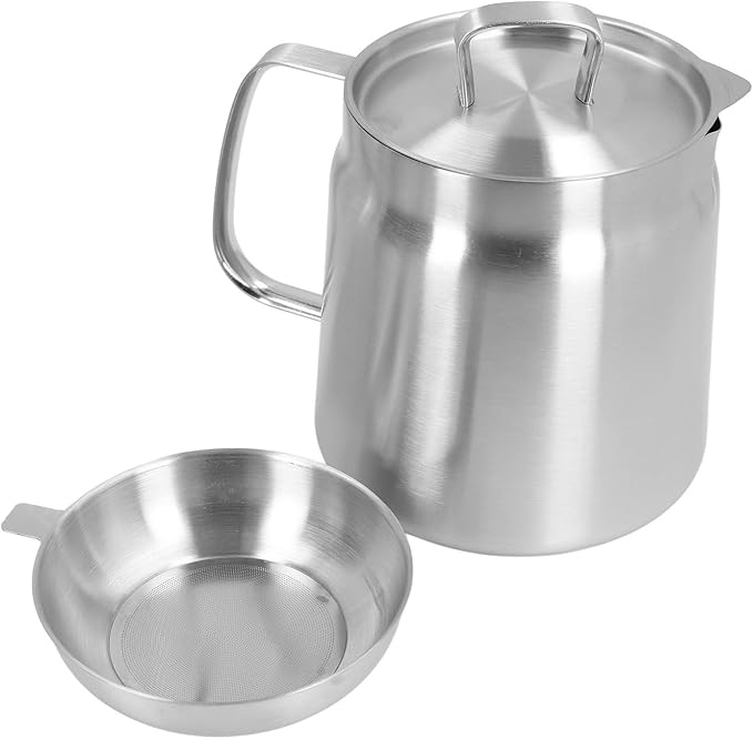 Oil Strainer, Bacon Grease Container Large Capacity Deep Fryer and Strainer Cup - Image 9