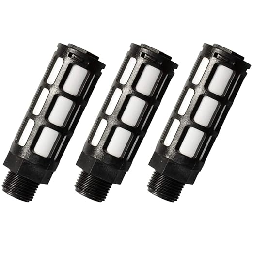 Quickun Plastic Exhaust Air Silencer, 1/2" Air Line Pneumatic Muffler Black Air - Image 3