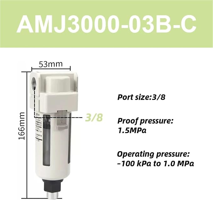 1pc Vacuum Water Droplet Separator Vacuum Pipeline Filter Negative Pressure - Image 2