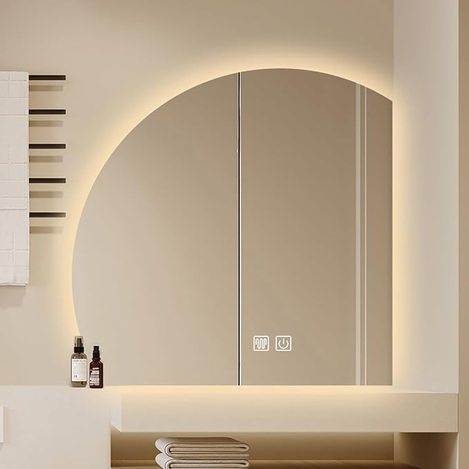 Bathroom Wall Mounted Mirror, LED Illuminated Vanity Mirror by EKDJSN