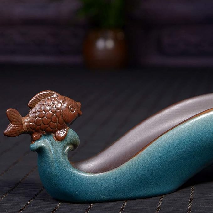 NAGU Cute Incense Holder Fish, Ceramic Incense Stick Holder Double Incense - Image 5