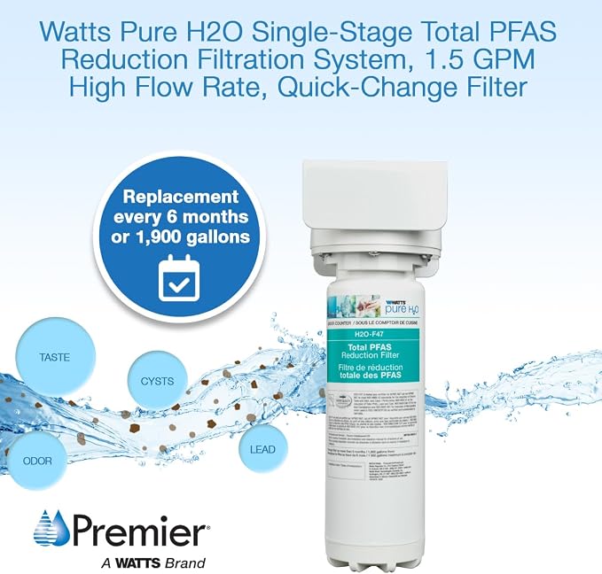 Watts Premier H2O-DWCBTP100 Single-Stage Total PFAS Reduction Under Counter - Image 8