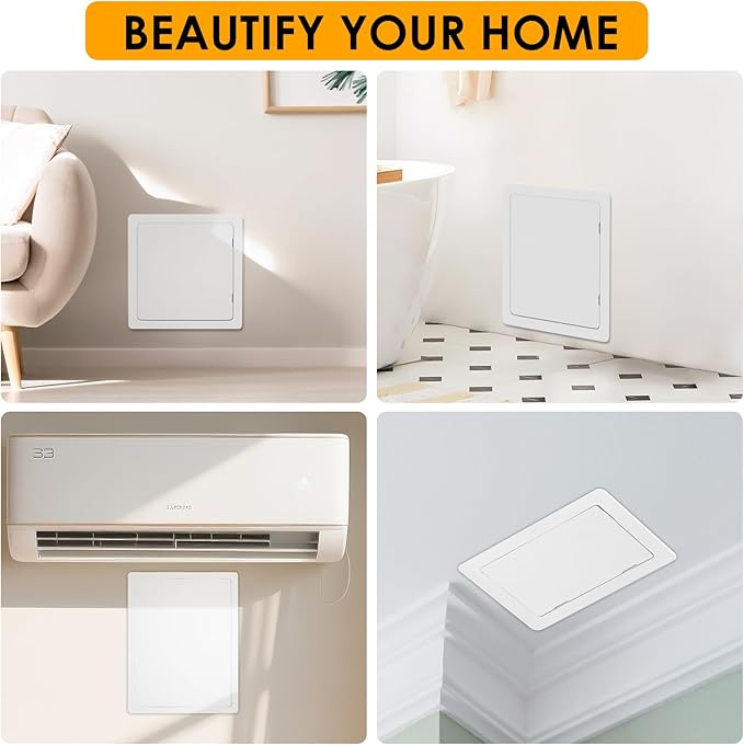 Suteck Plumbing Access Panel for Drywall Ceiling 12 x 12 Inch Reinforced Plastic Wall Access Doors Removable Hinged White