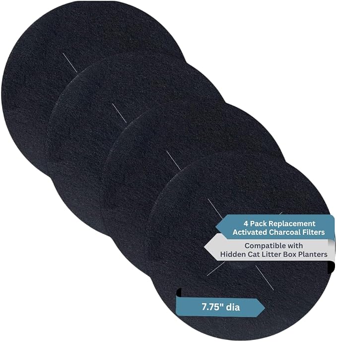 4-Pack Activated Carbon Filter for Cat Litter Box by FreshHeadquarters