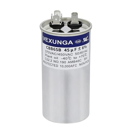 VEXUNGA 45uF 45 MFD 370VAC 440VAC 450VAC 50/60Hz CBB65 CBB65B Run Start by VEXUNGA