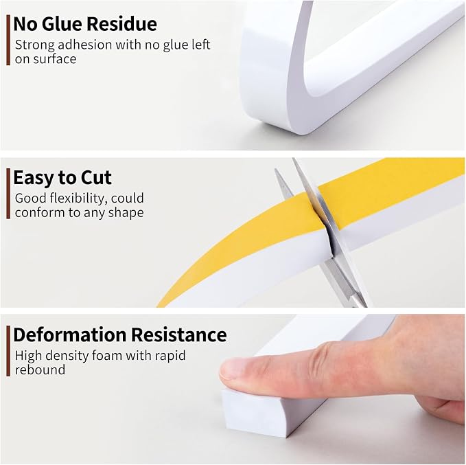 Yotache White High Density Foam Tape 1" x3/4" - Image 6