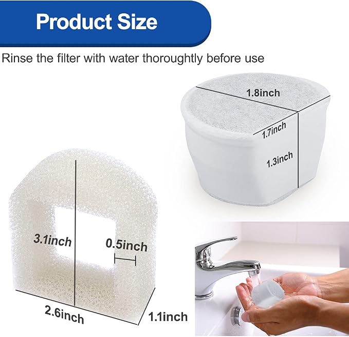 18PCS Carbon Filters and Foam Pre-Filter Replacement Set Compatible - Image 5