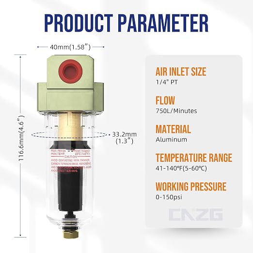 NPT 1/4 Auto Drain Air Pump Filter Pneumatic Water Trap - Image 2
