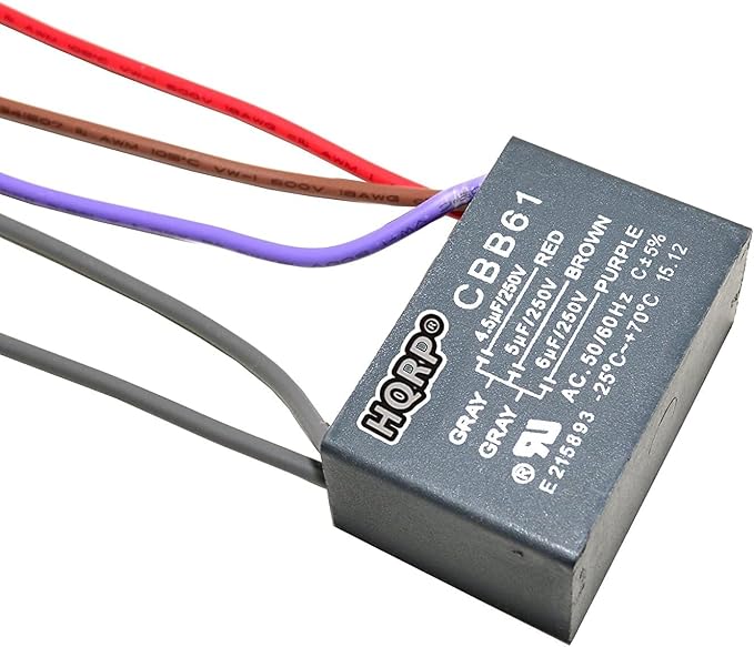 HQRP Capacitor Compatible with Harbor Breeze Ceiling Fan 4.5uf+5uf+6uf 5-Wire by HQRP