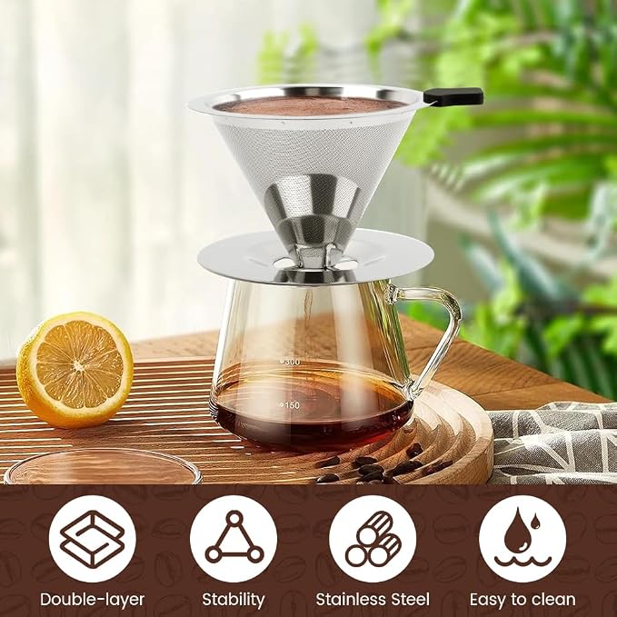Pour Over Coffee Dripper Paperless Reusable Coffee Filter Pour Over Coffee - Image 5