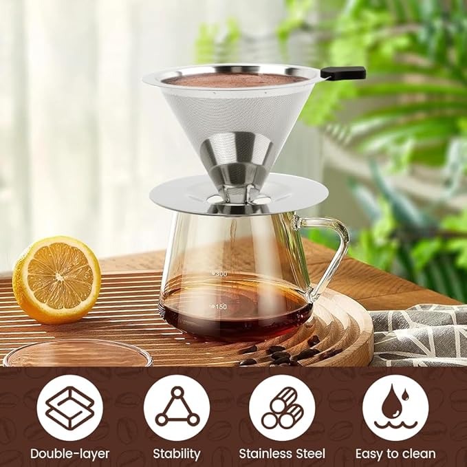 Pour Over Coffee Dripper Paperless Reusable Coffee Filter Pour Over Coffee - Image 5