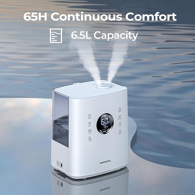 Homvana Humidifiers for Bedroom Large Room, 6.5L Top-Fill Warm & Cool 360° - Image 6