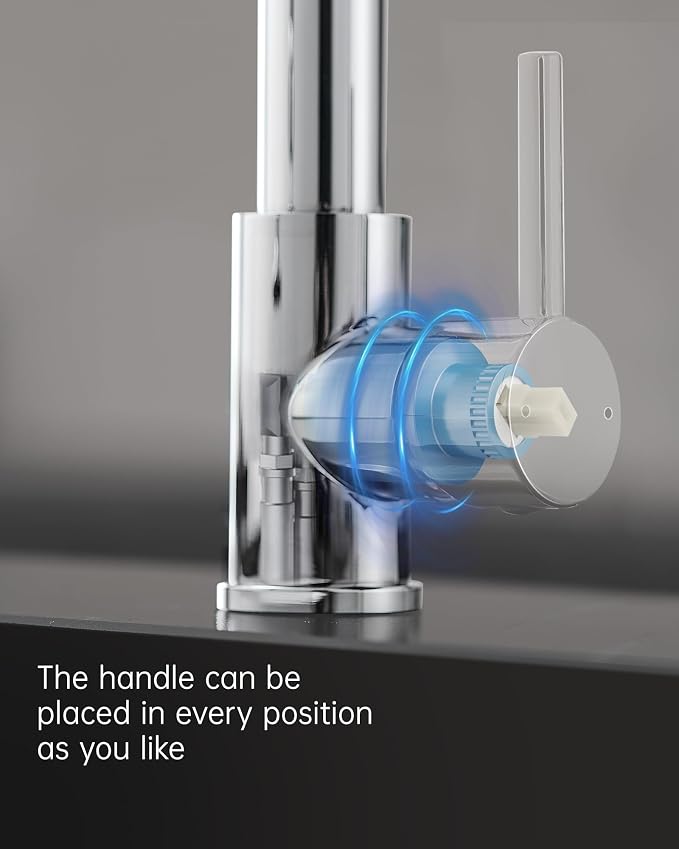 Fapully Kitchen Faucet with Pull Down Sprayer, Commercial Single Handle Kitchen - Image 9