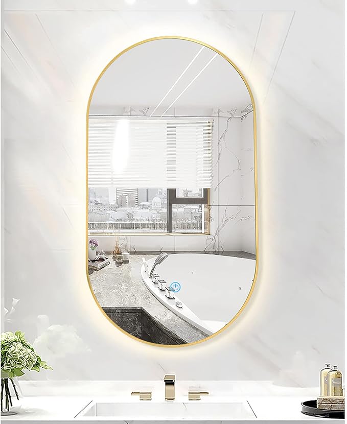 Oval LED Illuminated Bathroom Mirror, Wall-mounted Vanity Makeup Mirror - Image 7